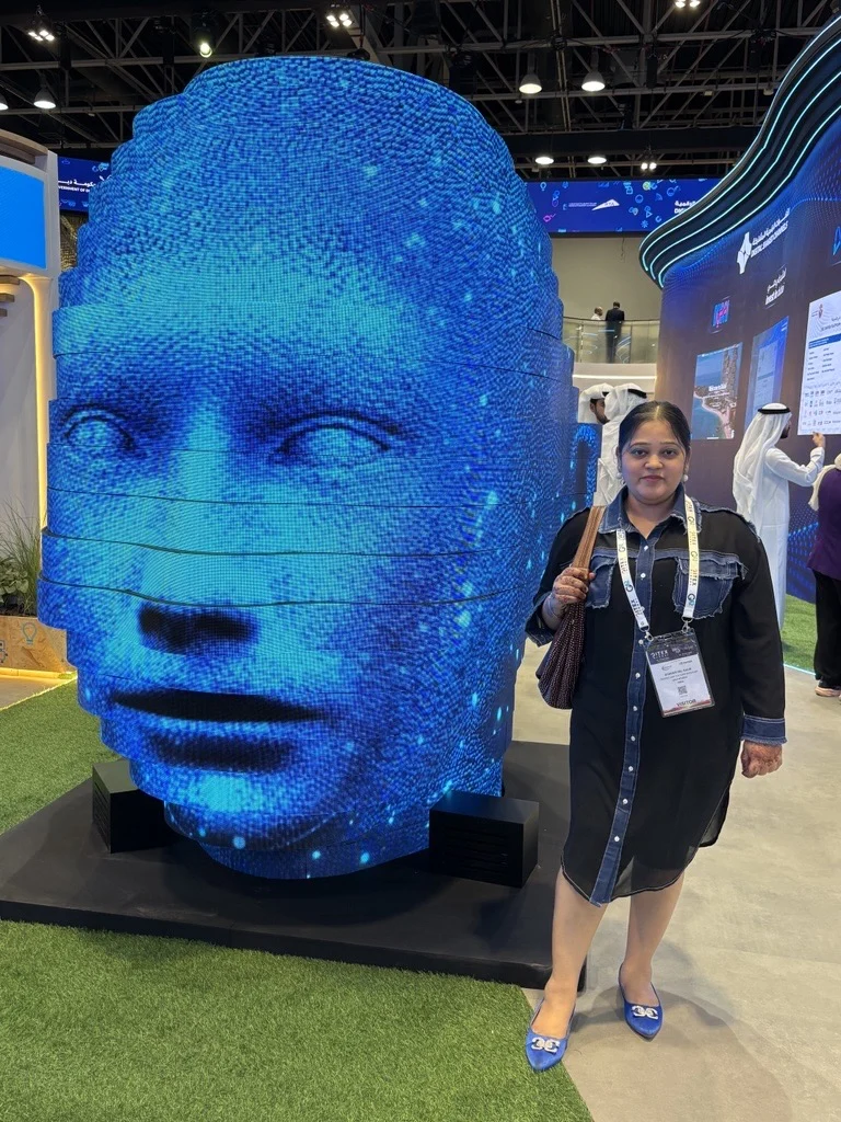 UIUX Studio team member at an AI exhibition in Dubai