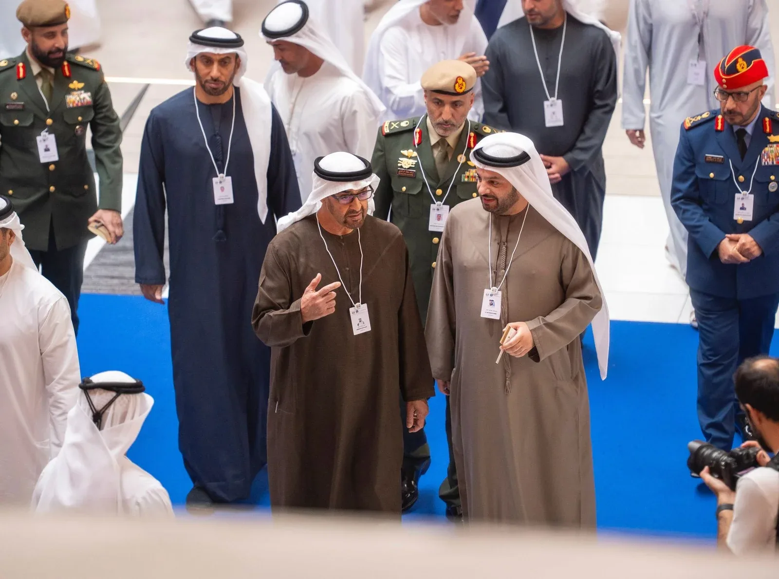Officials and military guests touring the EDGE stand