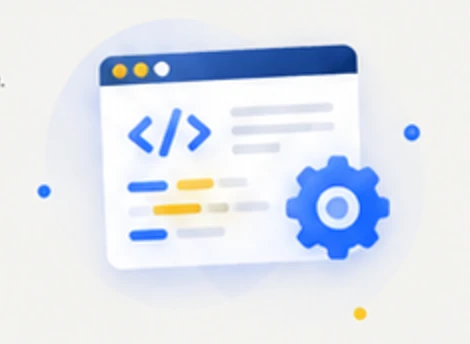 Code editor with a settings gear