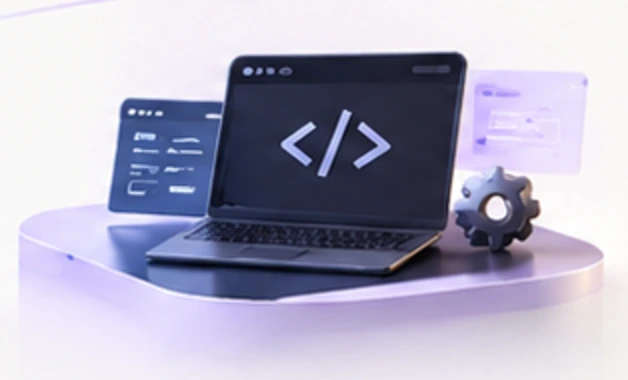 Laptop showing code